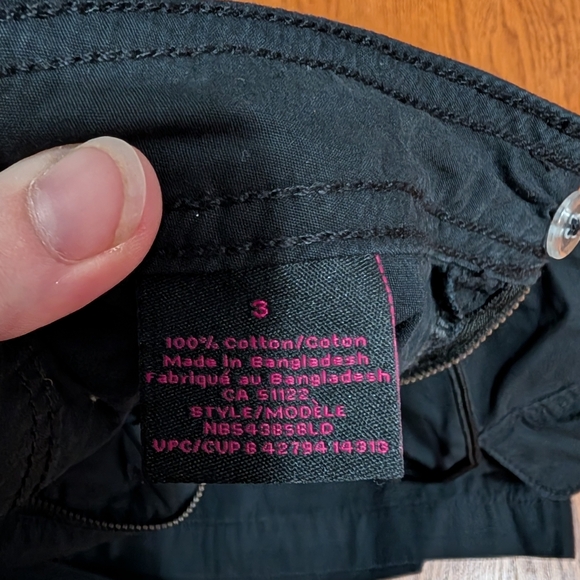 Black Cargo Pant Size 3 (P01) - Picture 9 of 11